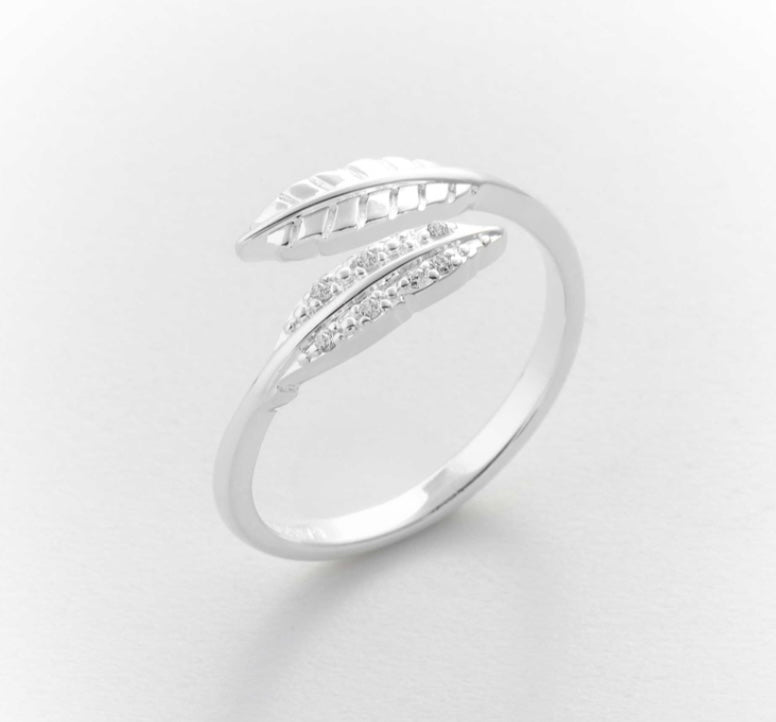 Bague argent 925 plumes