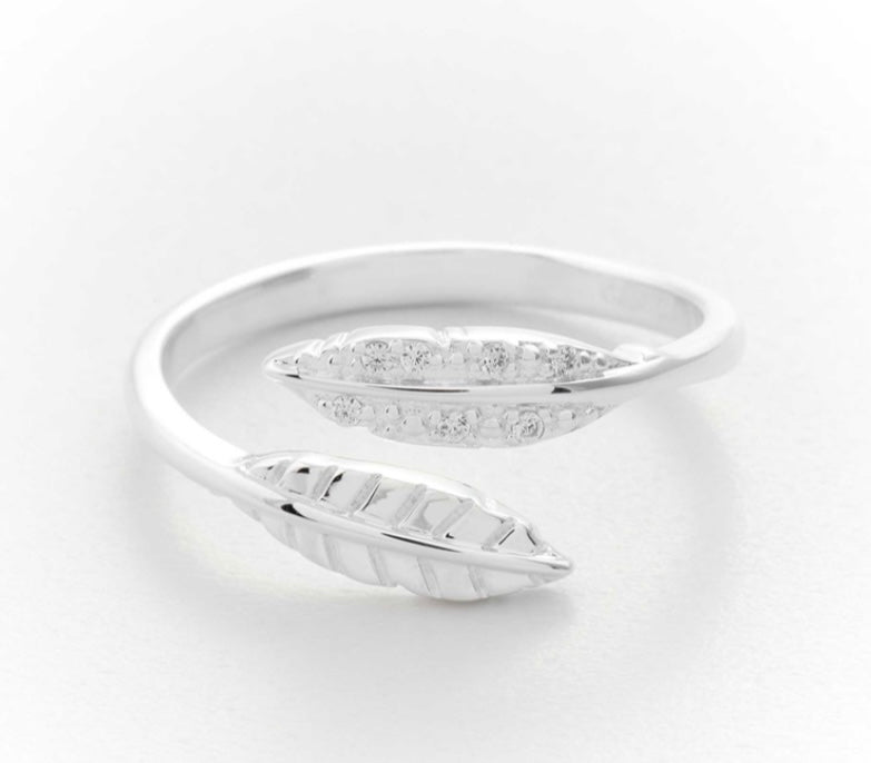 Bague argent 925 plumes