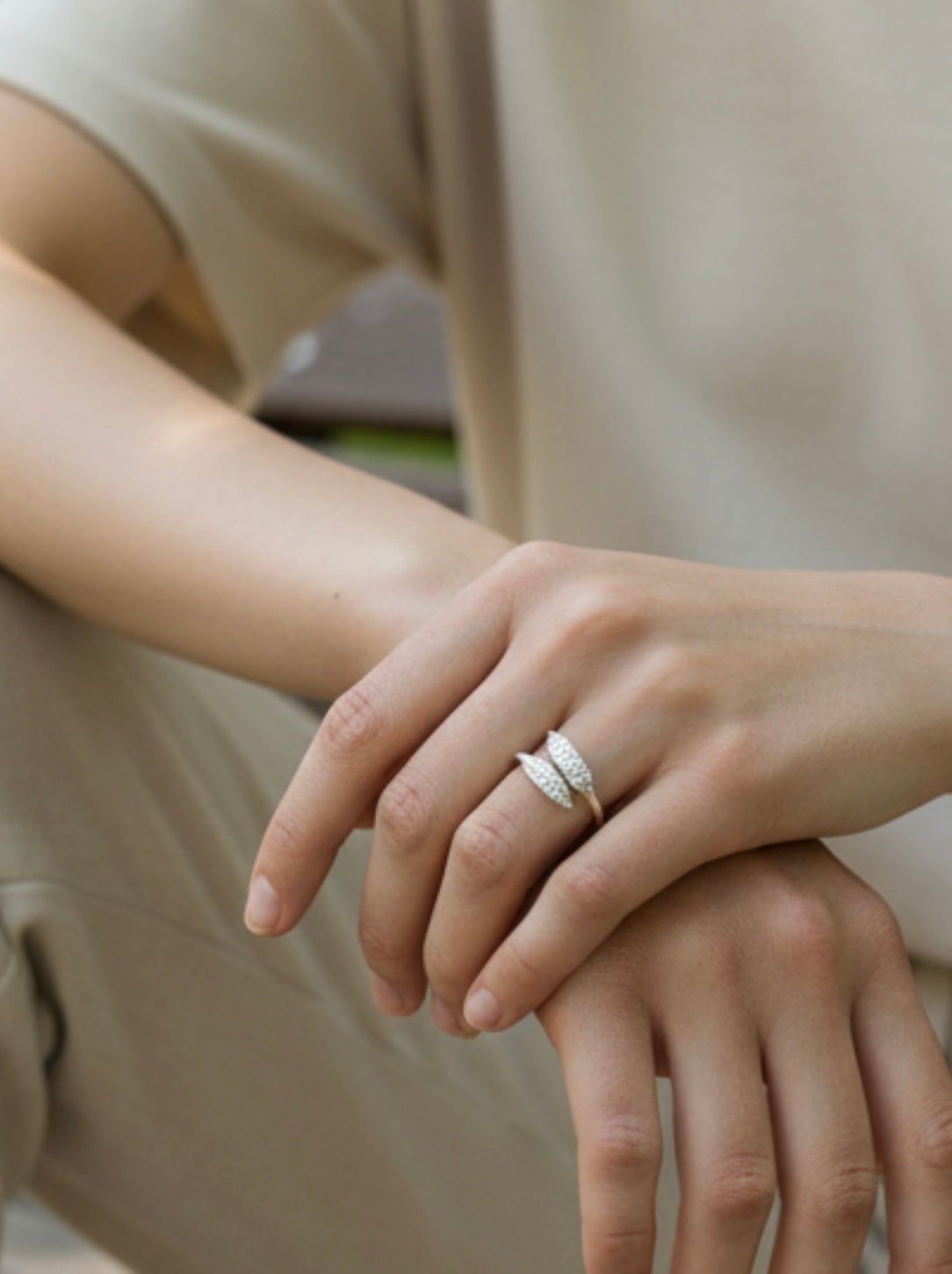 Bague argent 925 plumes