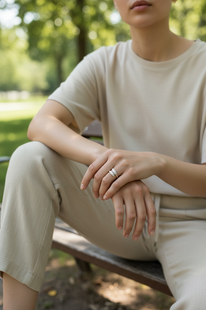 Bague argent 925 plumes