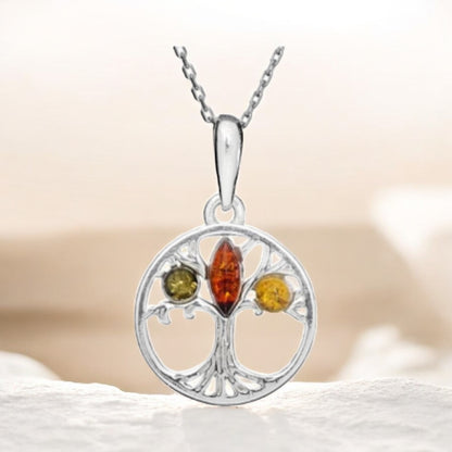 Pendentif Arbre de Vie avec Ambre