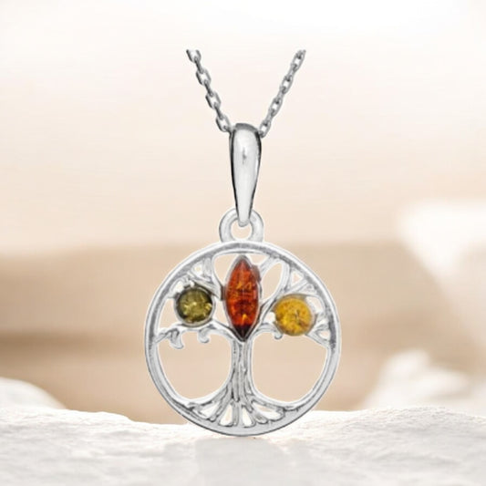 Pendentif Arbre de Vie avec Ambre